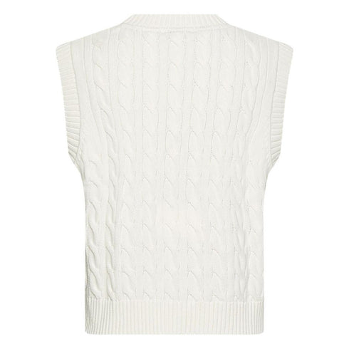 Gilet Donna Girocollo trama a trecce Panna TOMMY HILFIGER- Francavilla Moda